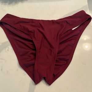 Time And Tru Women's Cheeky Scrunch Butt Bikini Swim Bottoms M (8-10) Maroon